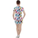 Delicious Multicolored Donuts On White Background Women s Tee and Shorts Set View2