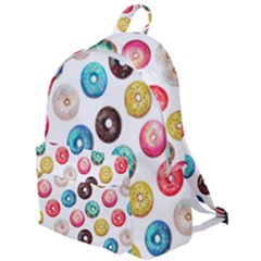 Delicious Multicolored Donuts On White Background The Plain Backpack by SychEva