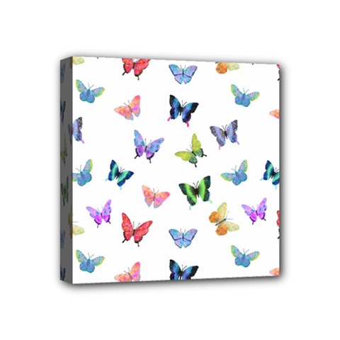 Cute Bright Butterflies Hover In The Air Mini Canvas 4  X 4  (stretched) by SychEva