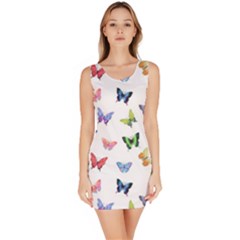 Cute Bright Butterflies Hover In The Air Bodycon Dress by SychEva