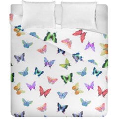 Cute Bright Butterflies Hover In The Air Duvet Cover Double Side (california King Size) by SychEva