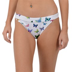 Cute Bright Butterflies Hover In The Air Band Bikini Bottom by SychEva