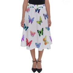 Cute Bright Butterflies Hover In The Air Perfect Length Midi Skirt by SychEva