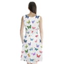 Cute Bright Butterflies Hover In The Air Sleeveless Waist Tie Chiffon Dress View2