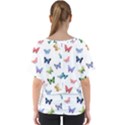 Cute Bright Butterflies Hover In The Air V-Neck Dolman Drape Top View2