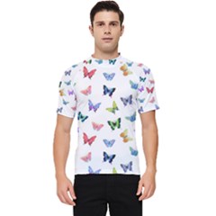 Cute Bright Butterflies Hover In The Air Men s Short Sleeve Rash Guard