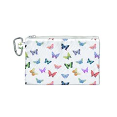 Cute Bright Butterflies Hover In The Air Canvas Cosmetic Bag (small) by SychEva