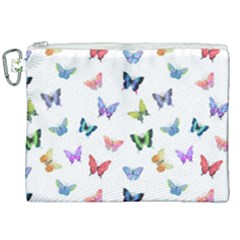 Cute Bright Butterflies Hover In The Air Canvas Cosmetic Bag (xxl) by SychEva