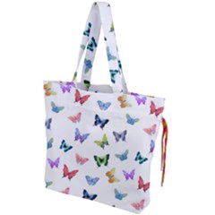 Cute Bright Butterflies Hover In The Air Drawstring Tote Bag