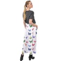 Cute Bright Butterflies Hover In The Air Velour Split Maxi Skirt View2