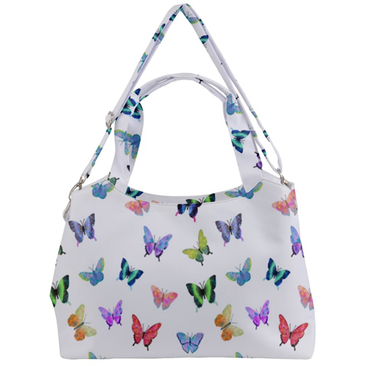 Cute Bright Butterflies Hover In The Air Double Compartment Shoulder Bag