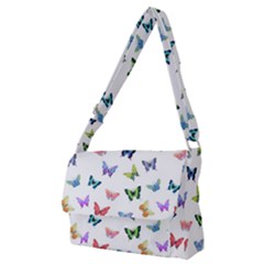 Cute Bright Butterflies Hover In The Air Full Print Messenger Bag (m) by SychEva