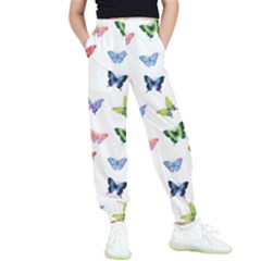 Cute Bright Butterflies Hover In The Air Kids  Elastic Waist Pants by SychEva