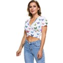 Cute Bright Butterflies Hover In The Air Short Sleeve Foldover Tee View2