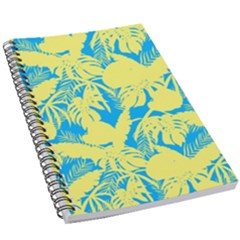 Yellow And Blue Leafs Silhouette At Sky Blue 5 5  X 8 5  Notebook by Casemiro