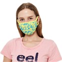 Yellow and blue leafs silhouette at sky blue Crease Cloth Face Mask (Adult) View1