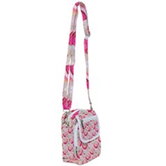 Pink And White Donuts Shoulder Strap Belt Bag by SychEva