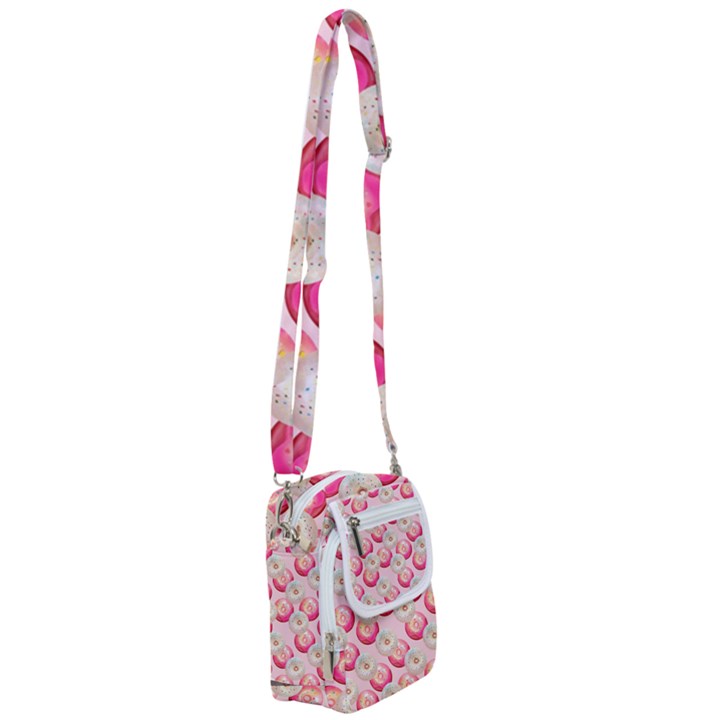 Pink And White Donuts Shoulder Strap Belt Bag