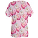 Pink And White Donuts Women s Oversized Tee View2