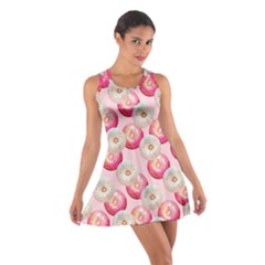 Pink And White Donuts Cotton Racerback Dress by SychEva