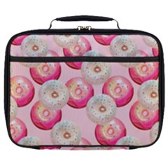 Pink And White Donuts Full Print Lunch Bag by SychEva