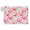 Pink And White Donuts Canvas Cosmetic Bag (XL) View1