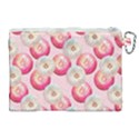 Pink And White Donuts Canvas Cosmetic Bag (XL) View2