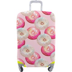 Pink And White Donuts Luggage Cover (large) by SychEva