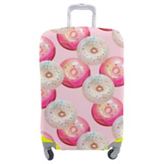 Pink And White Donuts Luggage Cover (medium) by SychEva