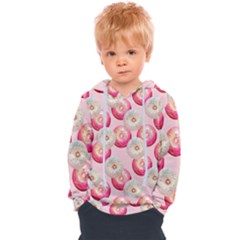 Pink And White Donuts Kids  Overhead Hoodie by SychEva