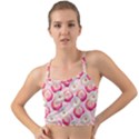 Pink And White Donuts Mini Tank Bikini Top View1