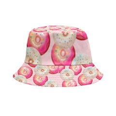 Pink And White Donuts Inside Out Bucket Hat by SychEva