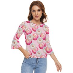 Pink And White Donuts Bell Sleeve Top