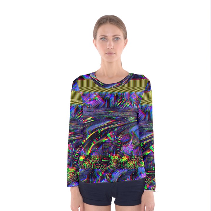 Unadjusted Tv Screen Women s Long Sleeve Tee