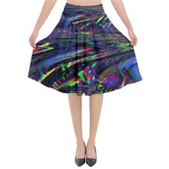 Unadjusted Tv Screen Flared Midi Skirt by MRNStudios