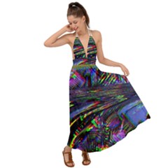 Unadjusted Tv Screen Backless Maxi Beach Dress by MRNStudios