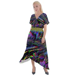 Unadjusted Tv Screen Cross Front Sharkbite Hem Maxi Dress by MRNStudios