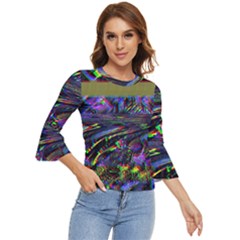 Unadjusted Tv Screen Bell Sleeve Top