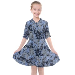 Marble Texture Top View Kids  All Frills Chiffon Dress by dflcprintsclothing