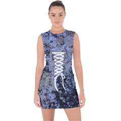 Marble Texture Top View Lace Up Front Bodycon Dress