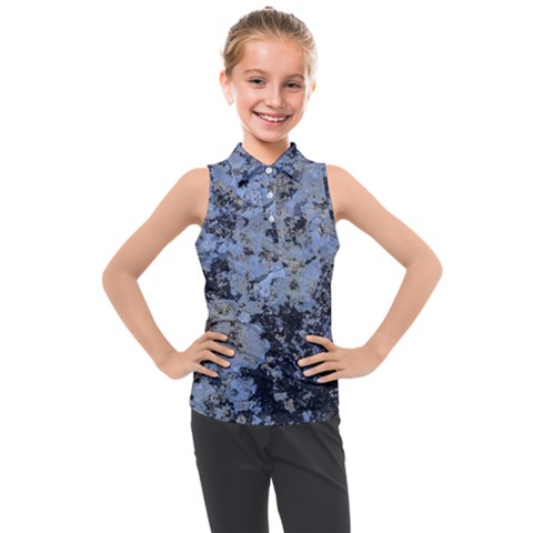 Marble Texture Top View Kids  Sleeveless Polo Tee by dflcprintsclothing