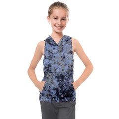 Marble Texture Top View Kids  Sleeveless Hoodie by dflcprintsclothing