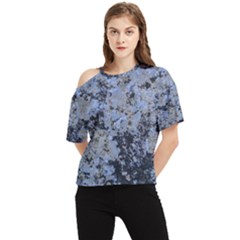 Marble Texture Top View One Shoulder Cut Out Tee