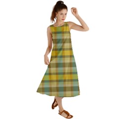 Retro Mod Mad Plaid Summer Maxi Dress by themeaniestore