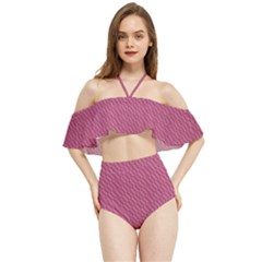 Far Out Fuchsia Halter Flowy Bikini Set 