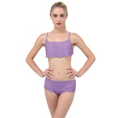 Purple Zig Zag Layered Top Bikini Set