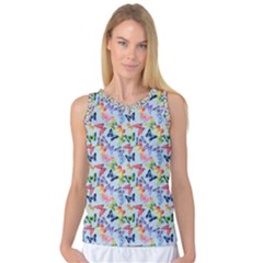 Beautiful Bright Butterflies Are Flying Women s Basketball Tank Top by SychEva