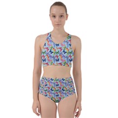 Beautiful Bright Butterflies Are Flying Racer Back Bikini Set by SychEva