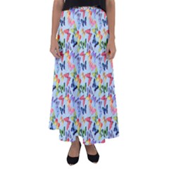 Beautiful Bright Butterflies Are Flying Flared Maxi Skirt by SychEva