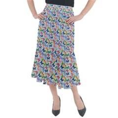 Beautiful Bright Butterflies Are Flying Midi Mermaid Skirt by SychEva